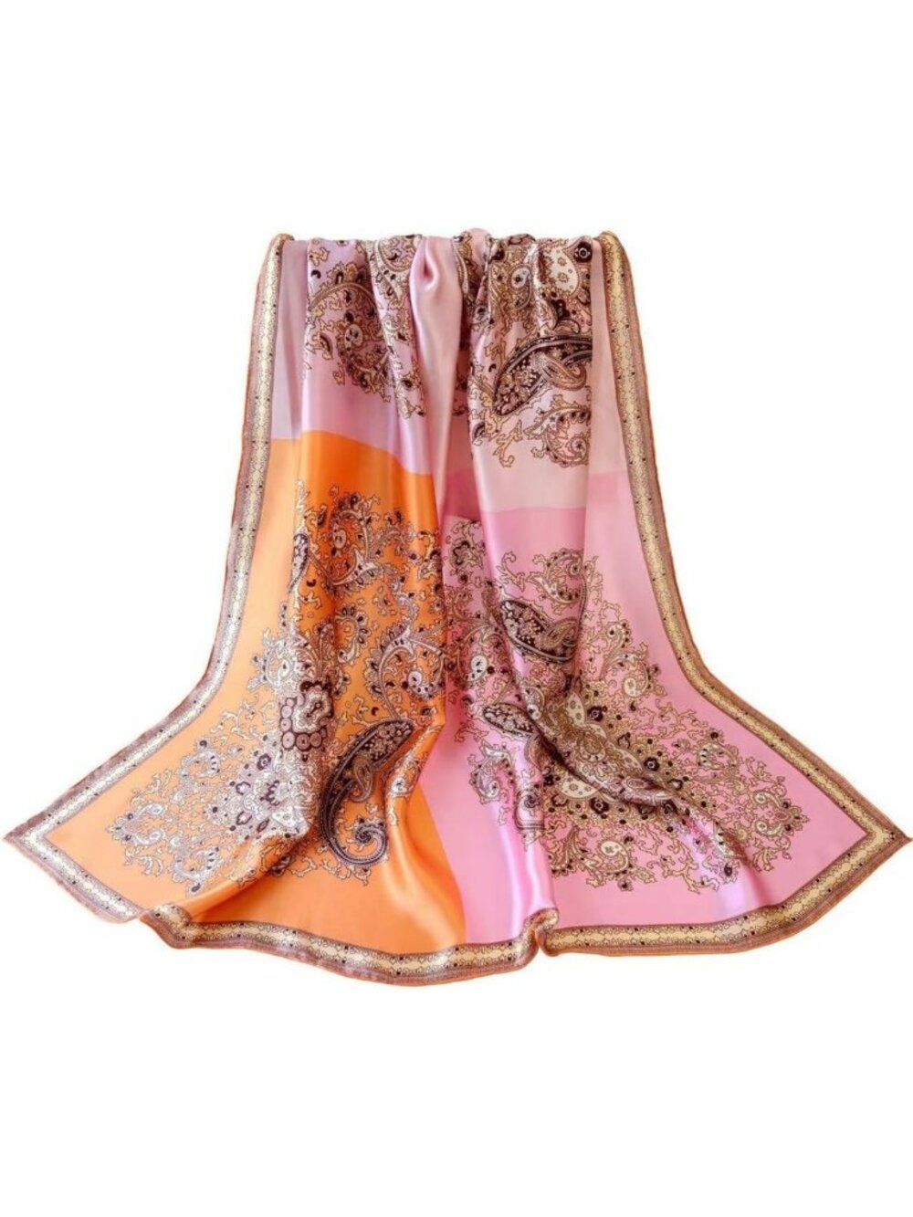 Luxurious 100% Mulberry Silk Large Square Scarf | Versatile Hair Wrap & Shawl